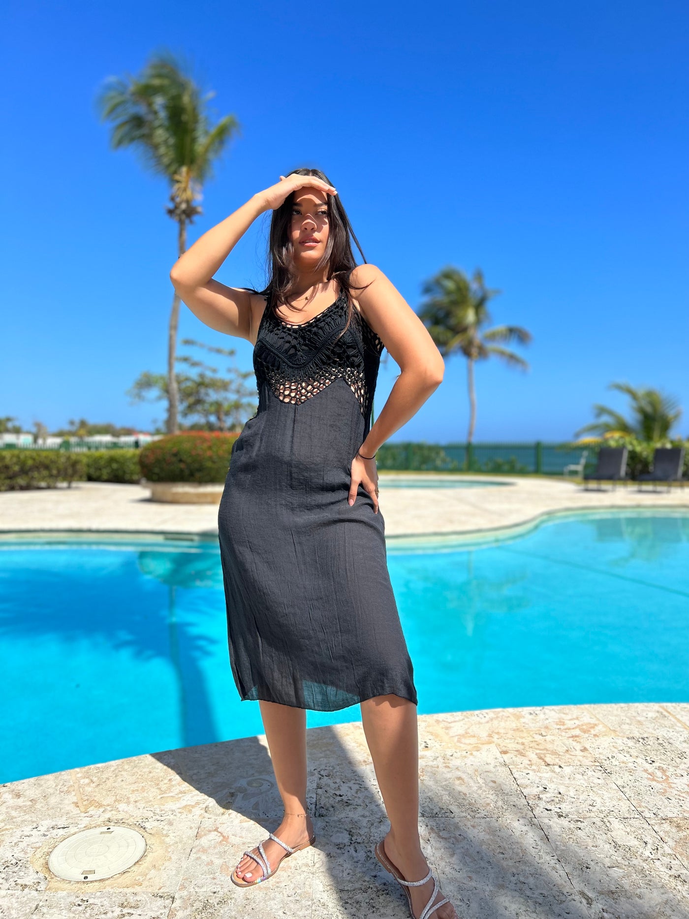Crochet Top Midi Dress