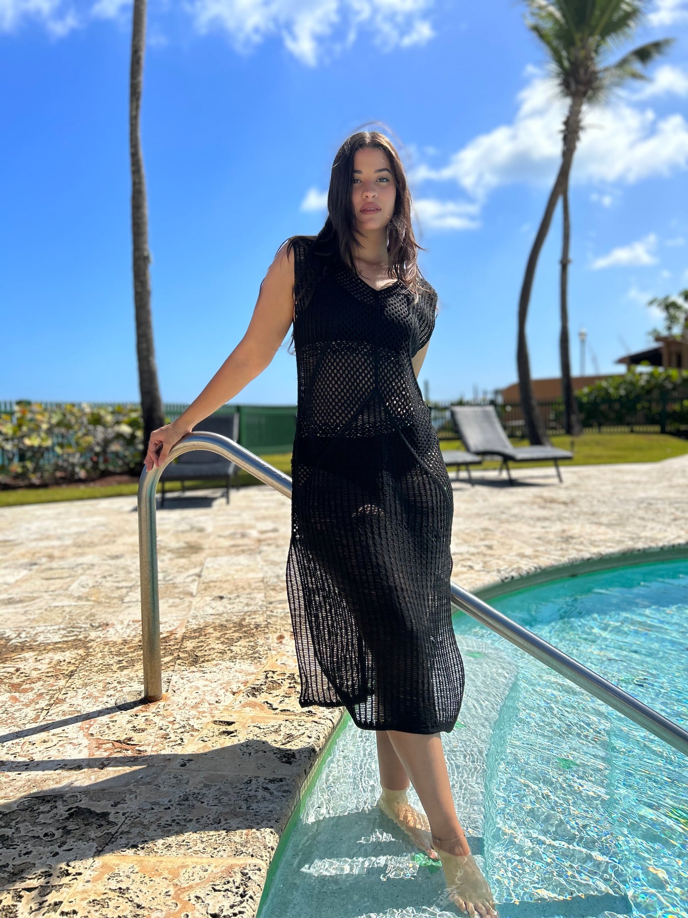 SLIT MIDI DRESS