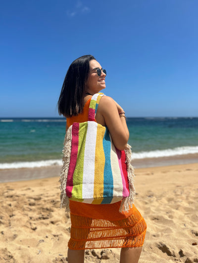 MULTI COLOR BEACH TOTE