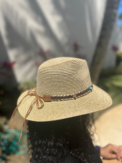 Turquoise Charm Straw Hat