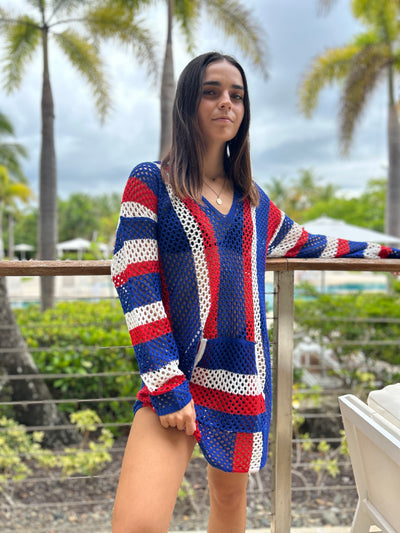RWB HOODED KNIT TUNIC