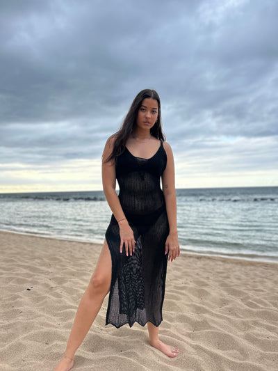 TIE FRONT CROCHET DRESS
