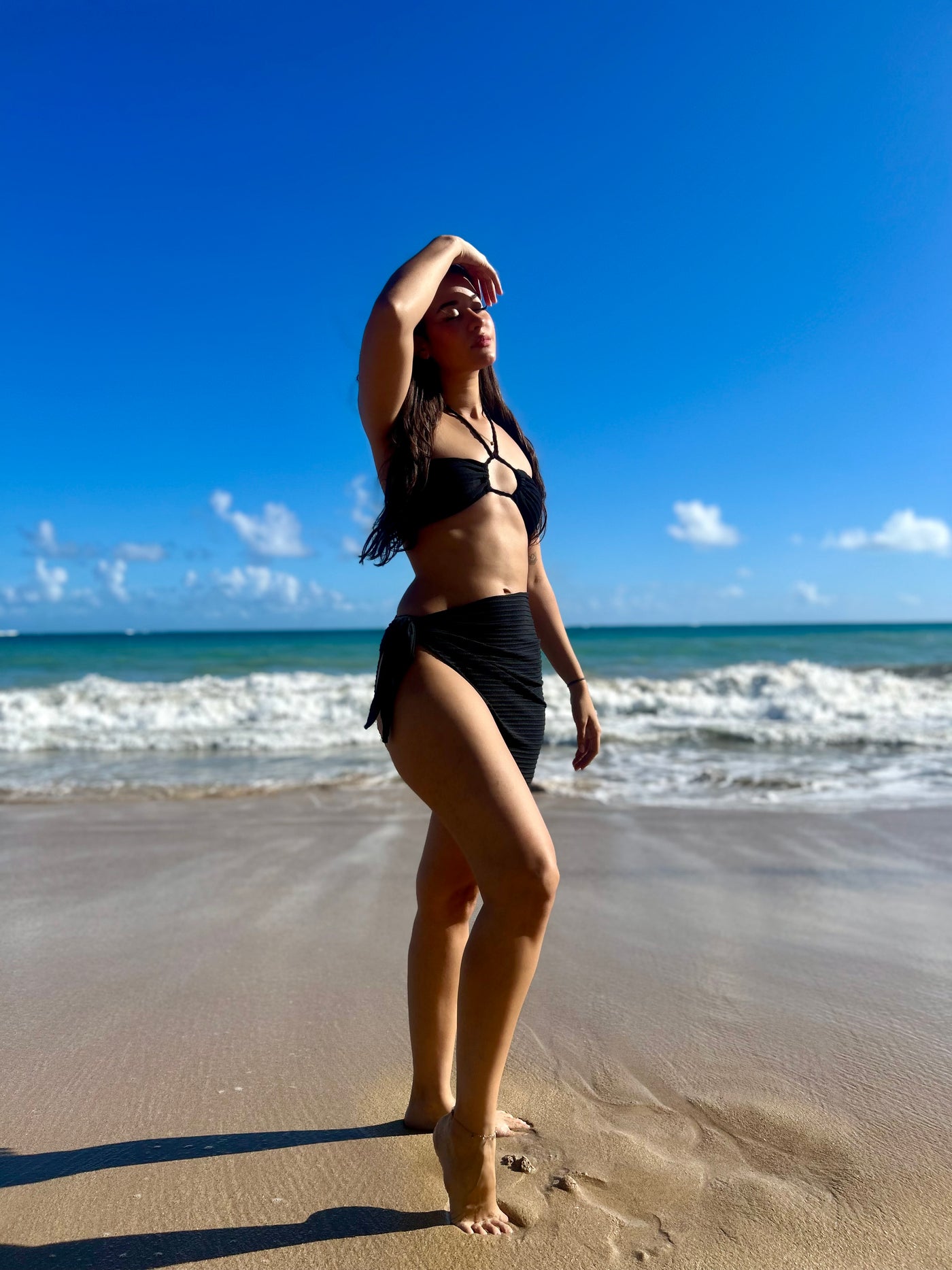 Solid Bikini with Pareo