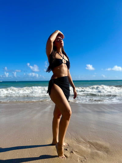 Solid Bikini with Pareo
