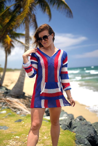 RWB HOODED KNIT TUNIC