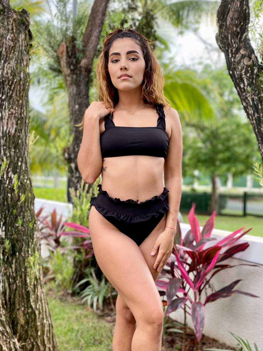 HIGH WAIST RUFFLE BIKINI