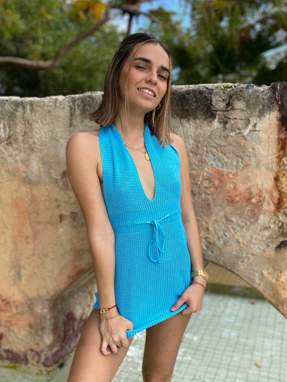KNIT HALTER DRESS