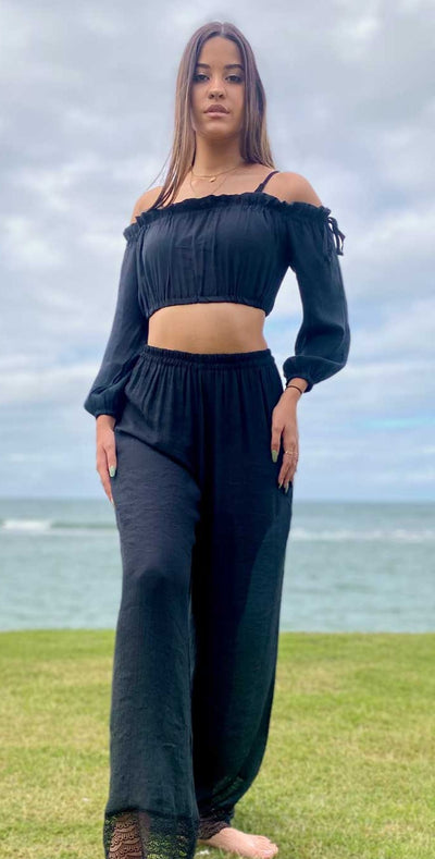 LACE PALAZZO PANTS