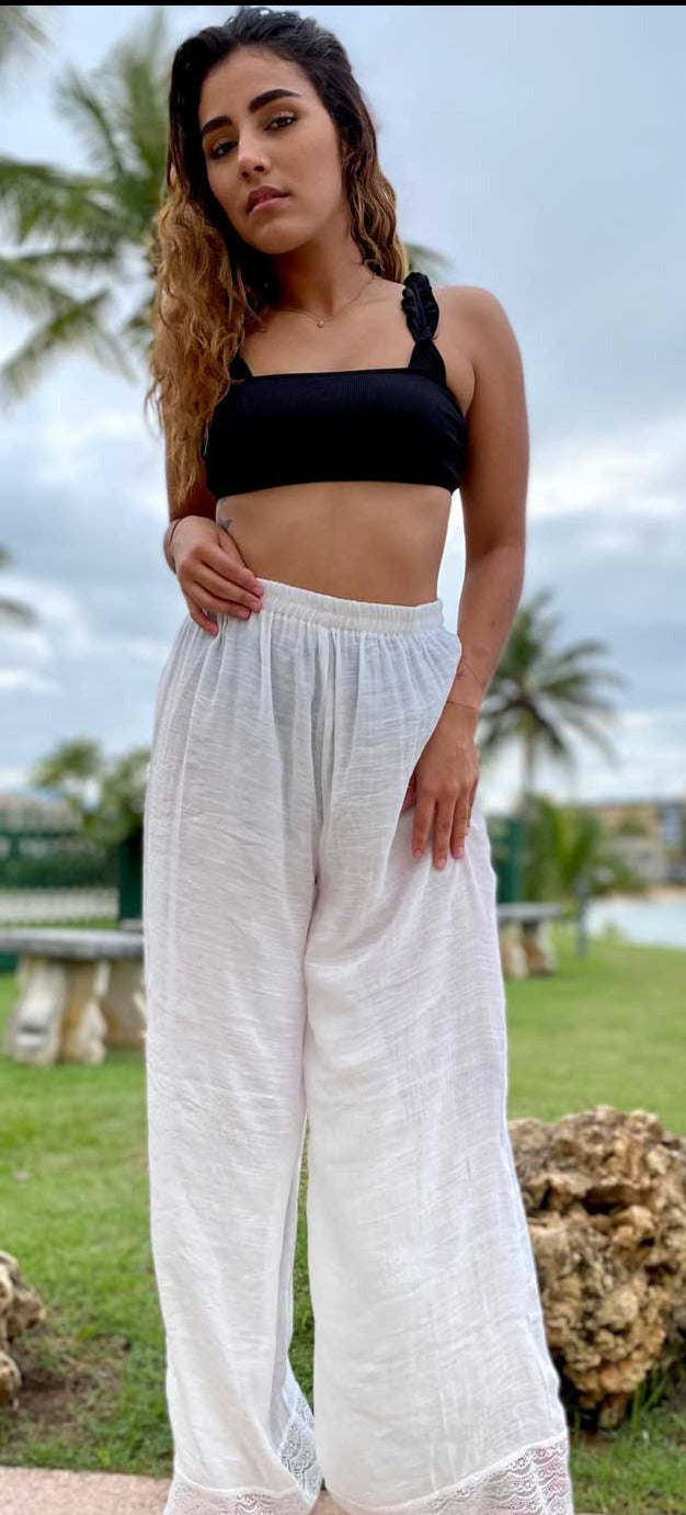 LACE PALAZZO PANTS