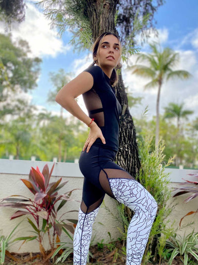 MARBLE MESH ATHLETIC LEGGINGS