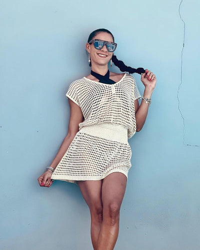 CROCHET MINI DRESS